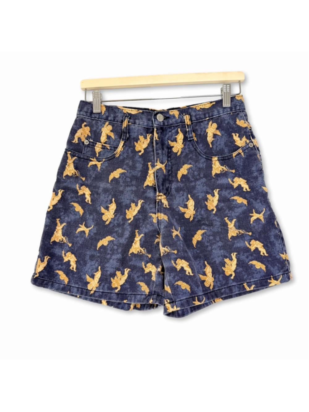 Sostanza Contemporary Apparel 100% Cotton Jean Shorts Size 7/8 Cherub Print